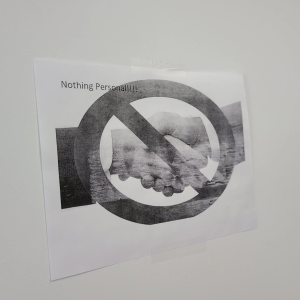 Image of no hand shaking graphic
