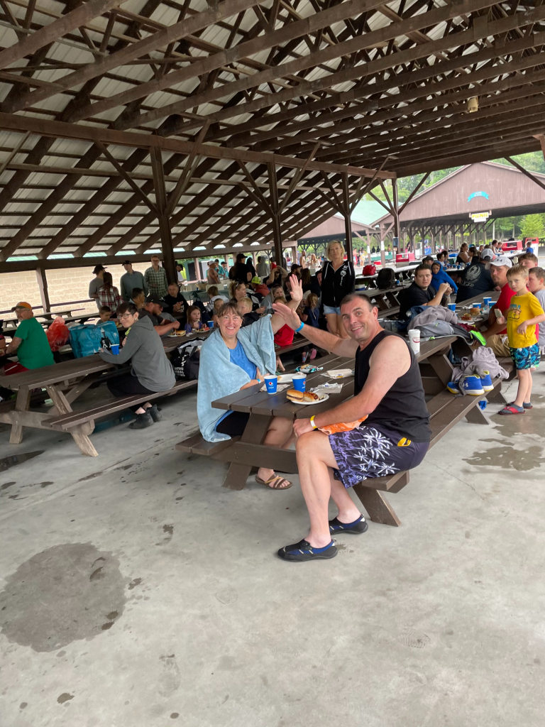 Image of picnic with a crowd of people