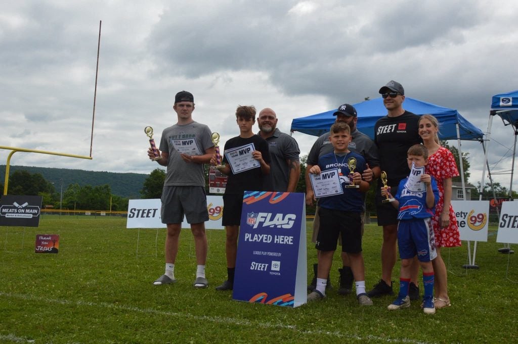 Brian &amp; Carly Mathias Presenting the 4 MVP Awards for the NFL Mohawk Valley Flag Football Team Awards Ceremony!