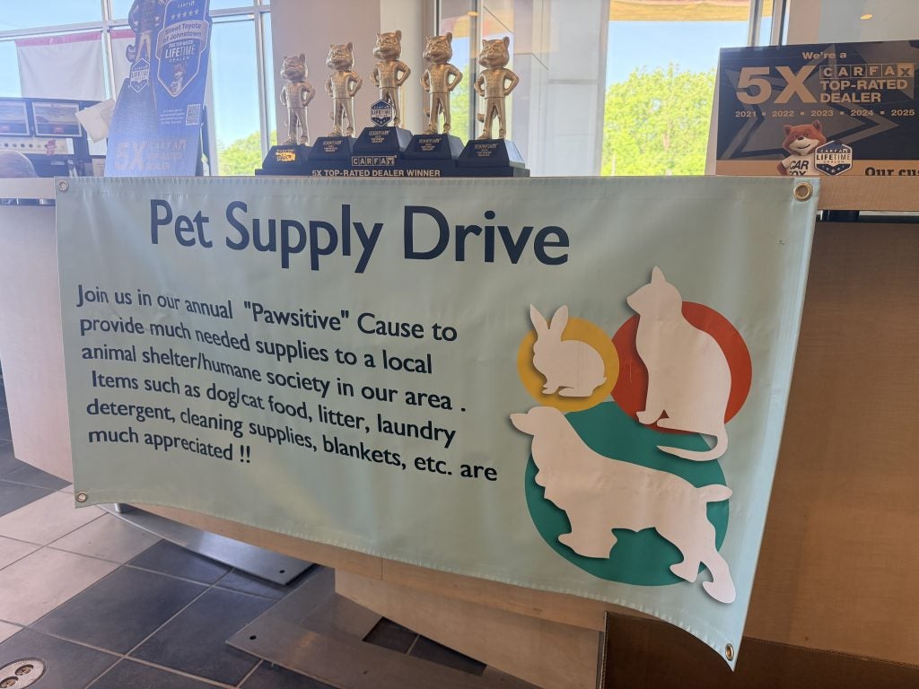 Pet Supply Drive for Steet Toyota of Johnstown