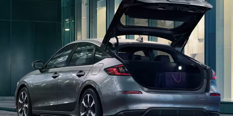 2026 Grey Honda Civic Hybrid with it's huge bootspace