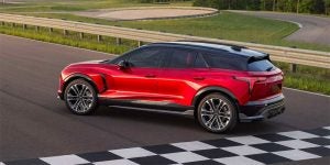 2024 Chevy Blazer EV on a race track.