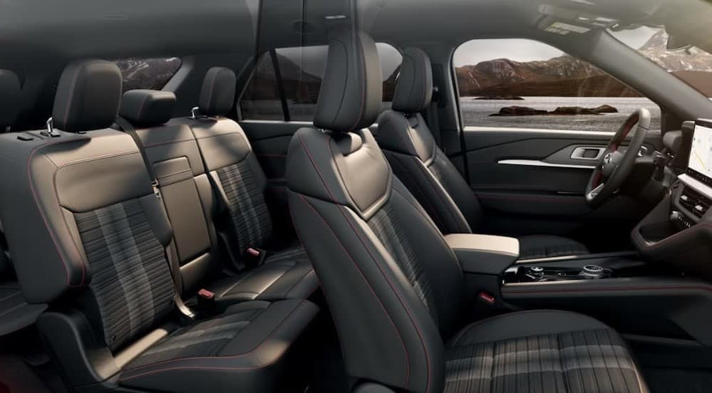 Gray interior in a 2026 Ford Explorer.