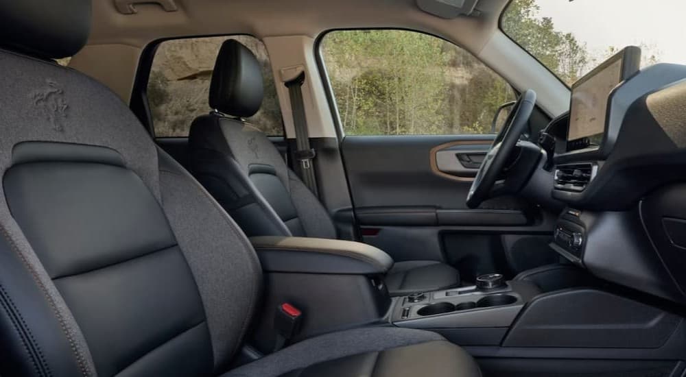 Black interior in a 2026 Ford Bronco Sport.