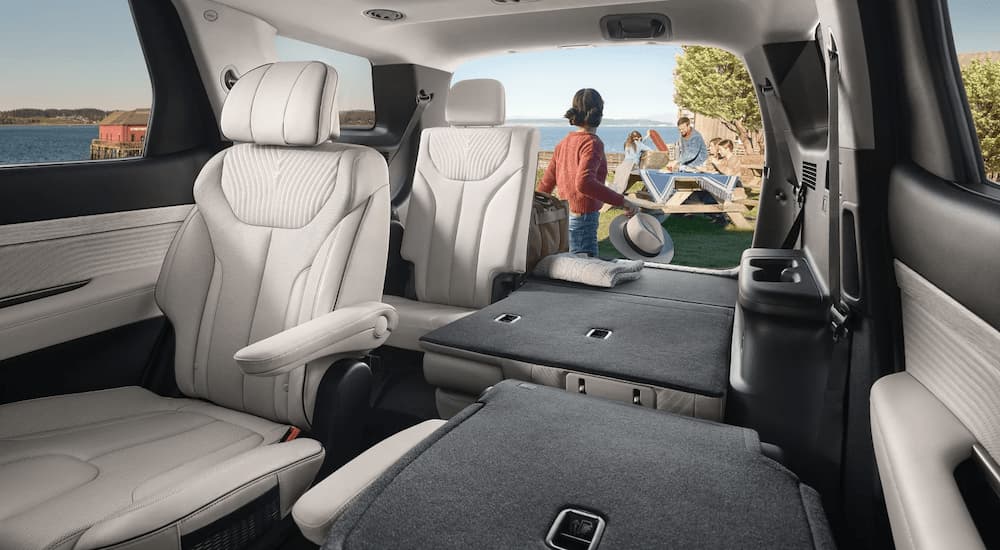 Folded seats in a 2025 Hyundai Palisade.