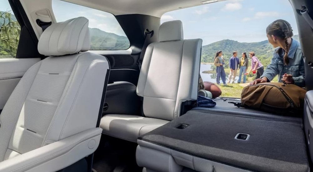 Rear seating and cargo area in a 2026 Hyundai Palisade.