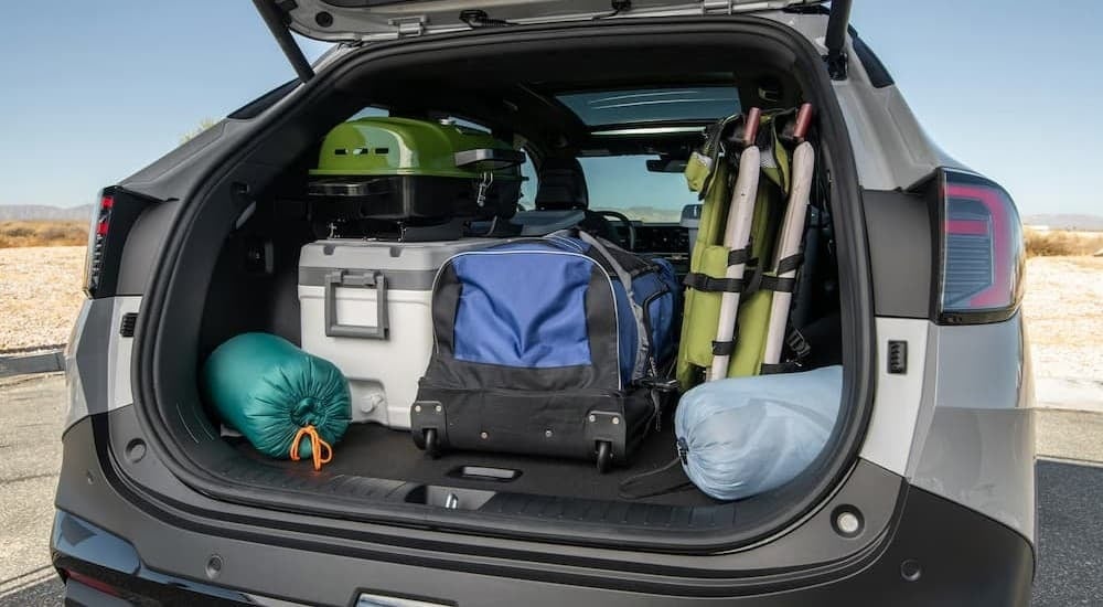 Trunk of a 2026 Kia Sportage for sale in Schaumburg filled with equitment