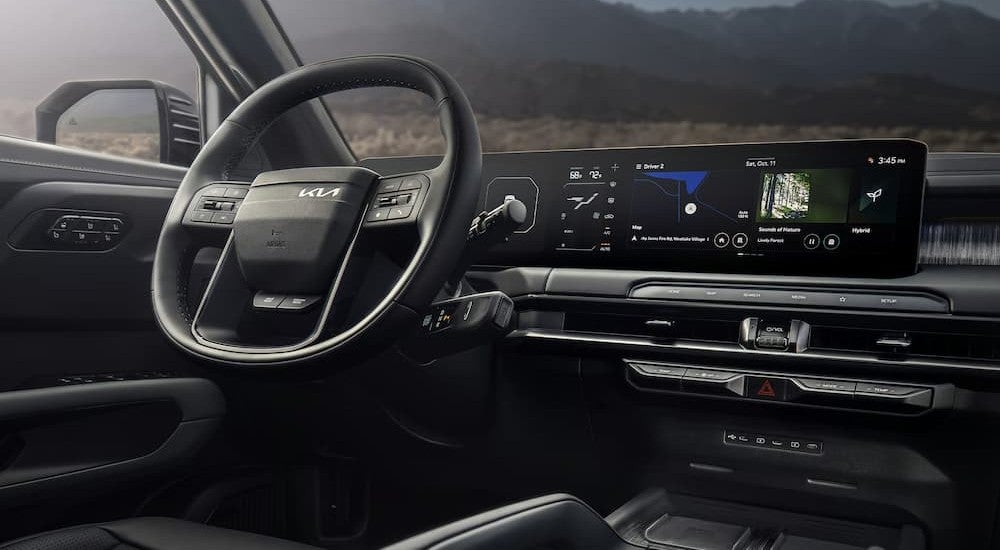 The black dash in a 2027 Kia Telluride.