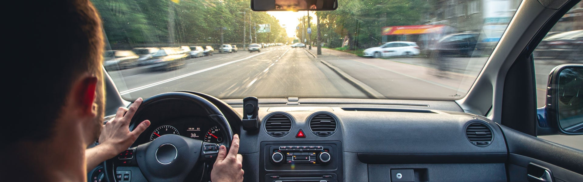 Man driving a car
