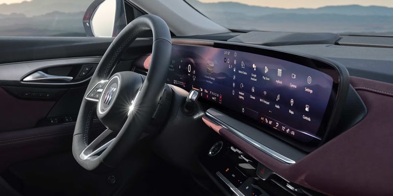 Modern car interior with digital dashboard
