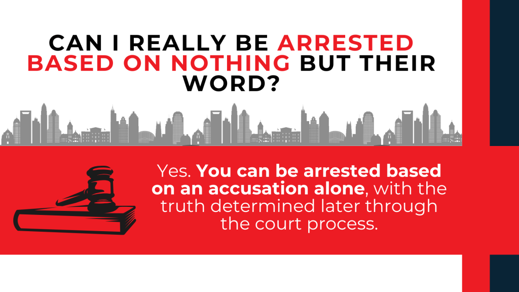 Gavel explains that an accusation alone can lead to arrest while courts determine the facts later.