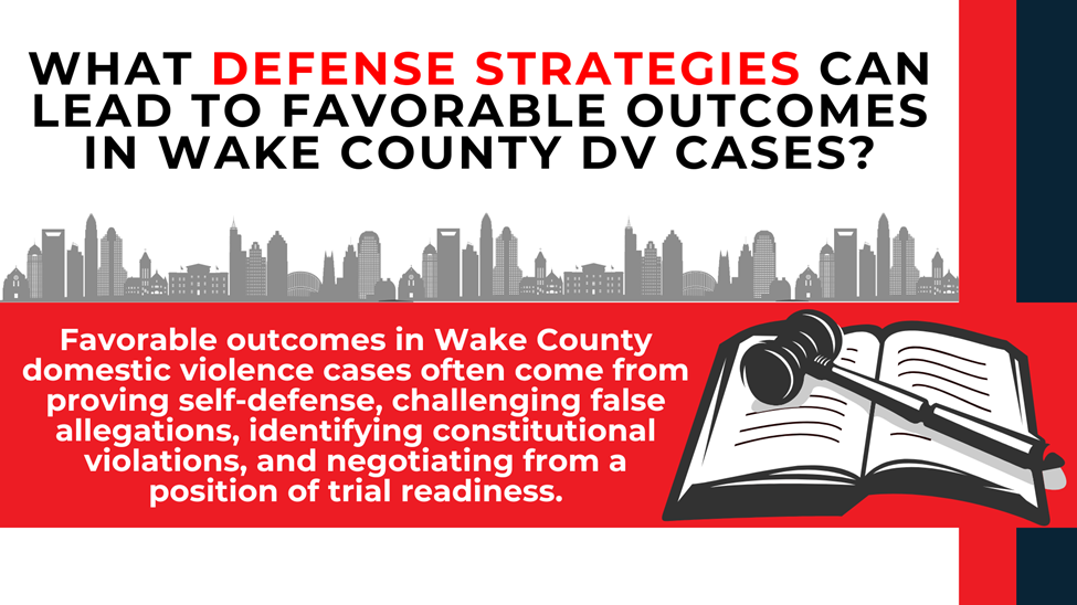 Skyline header and law-book/gavel icon; notes self-defense, false-claim challenges, constitutional issues, and trial readiness.