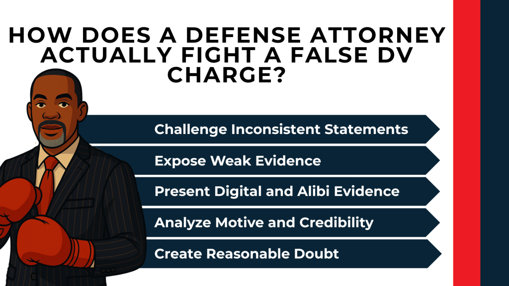 Attorney with boxing gloves outlines strategies to challenge evidence and build reasonable doubt.