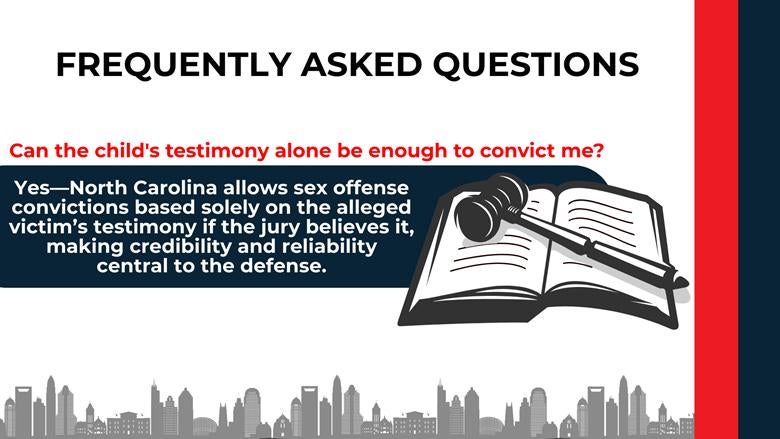 Open law book and gavel explain that a child’s testimony alone may support conviction if the jury finds it credible.