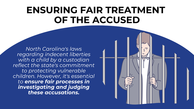 A sad man in a suit stands behind prison bars. The text highlights the need for fair investigations in North Carolina's legal system.