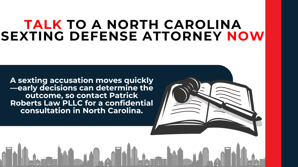 Open law book and gavel emphasize urgent legal help for sexting accusations and early decisions shaping outcomes