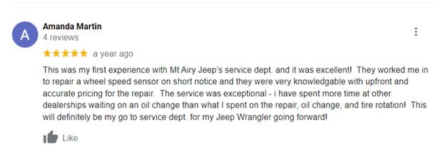 Amanda Martin First Experience With Mount Airy Jeep
