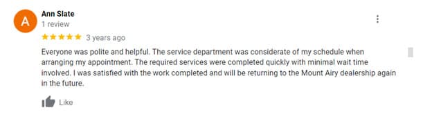 Mount Airy helpful reviews
