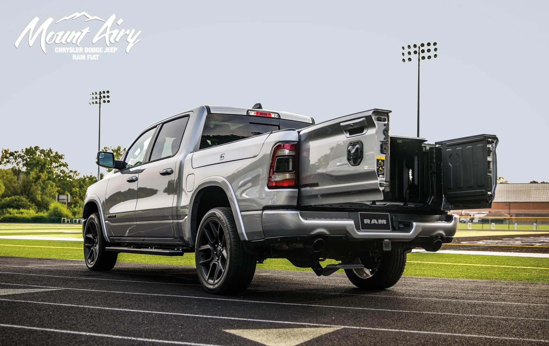 Tailgating is a classic way to enjoy great company, outdoor fun, and fantastic food in your new 2024 Ram 1500 with the split tailgate. Mount Airy Ram, NC