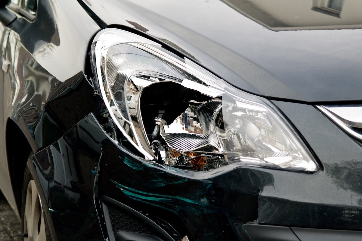 broken headlight