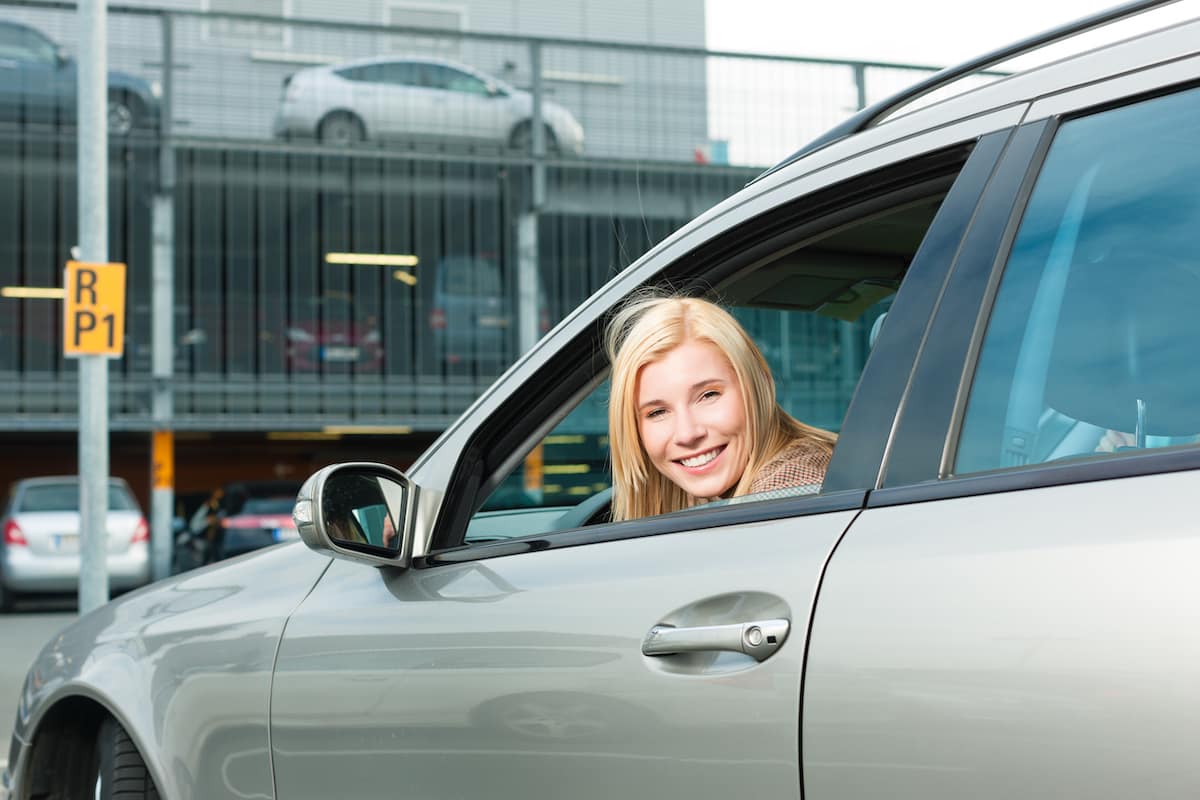 backing out of a parking space