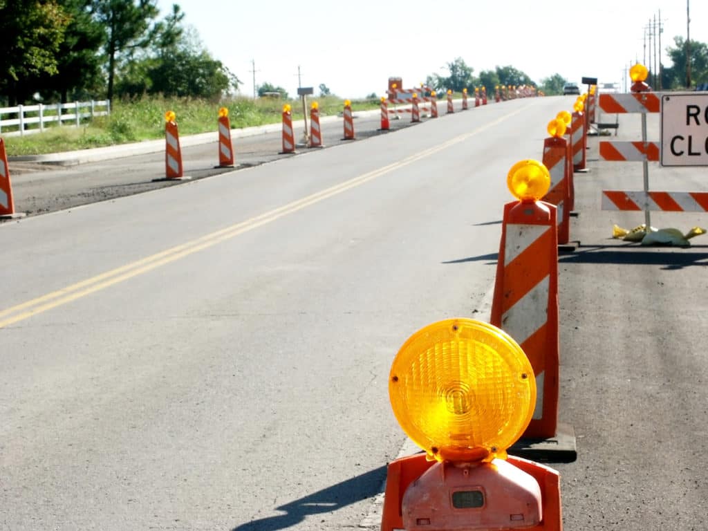 driving in construction zone 
