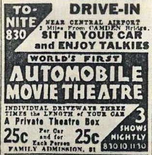 Camden, NJ Drive-In Movie Theater Advertising