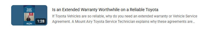 Is An Extended Warranty Worthwhile on a Reliable Toyota?