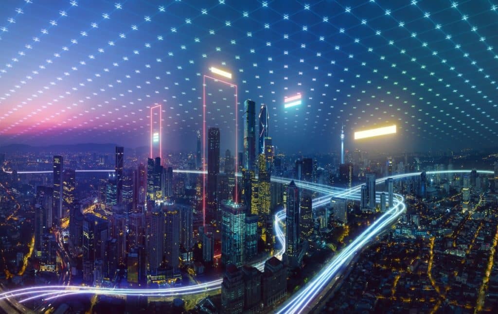 A city at night