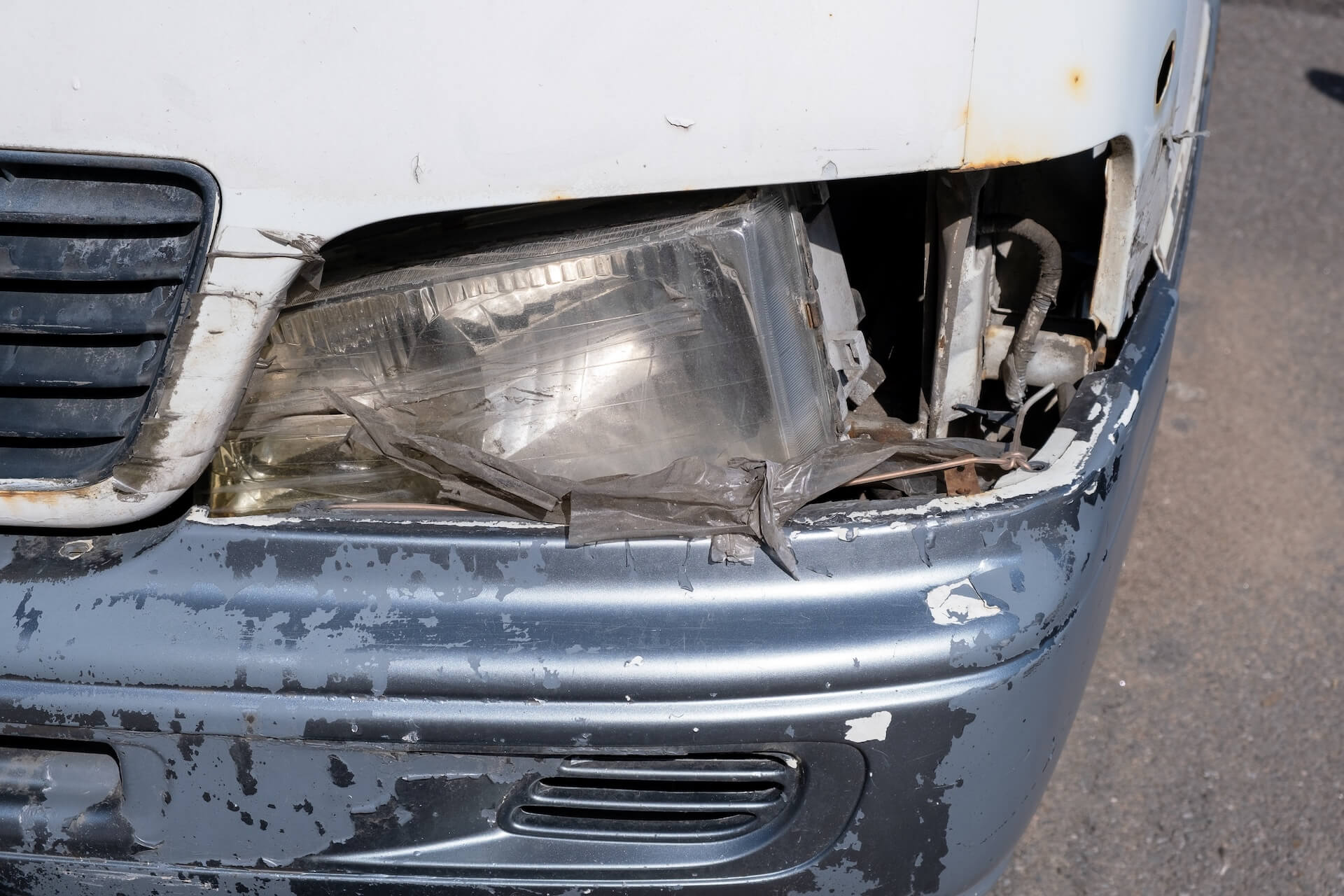 broken headlight cover