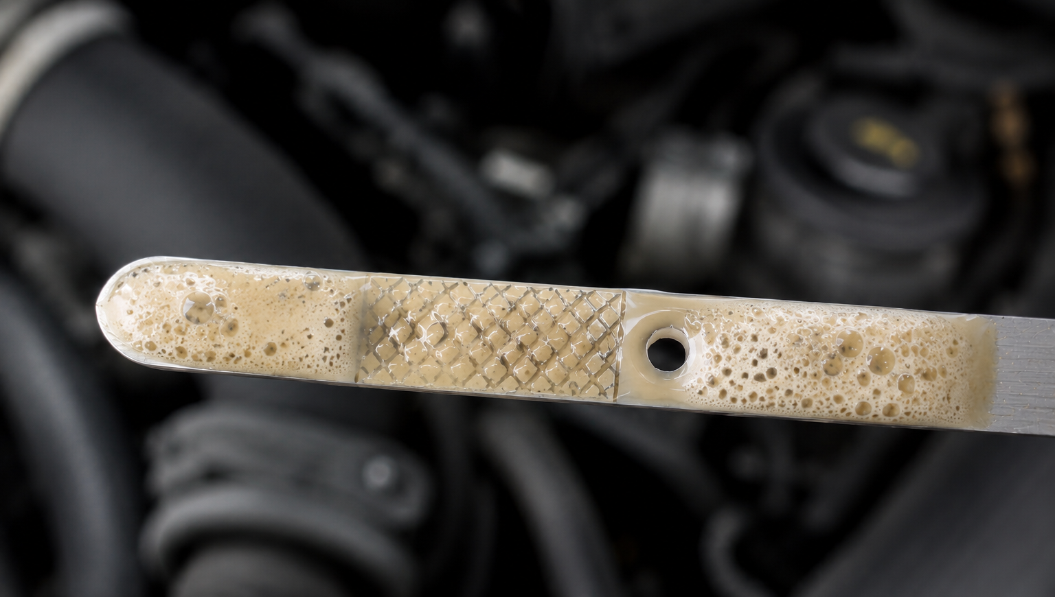 Milky and Frothy engine oil