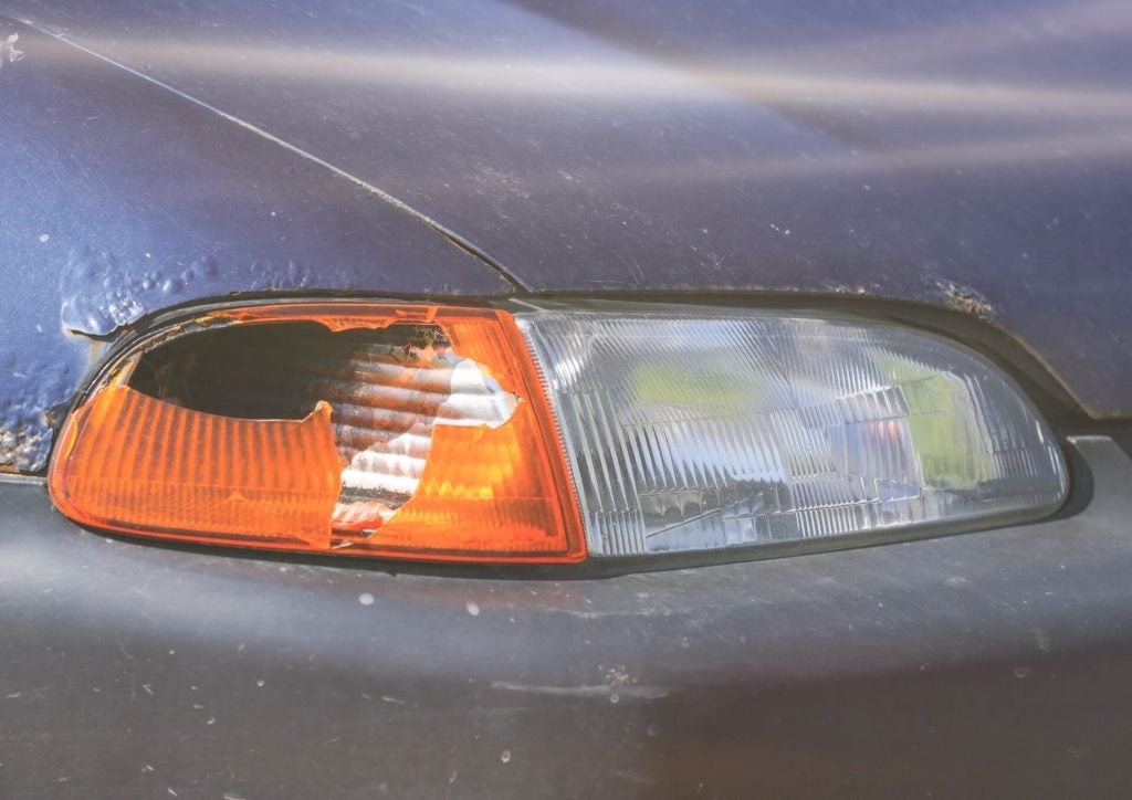 broken headlight cover