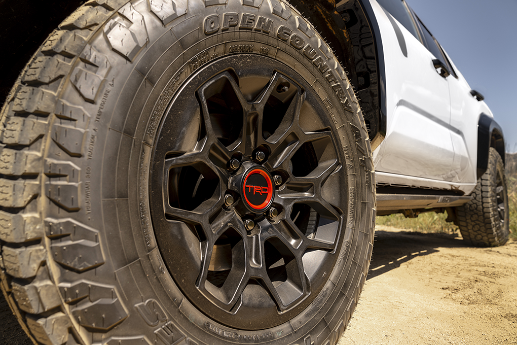 TRD Wheels on rugged terrain