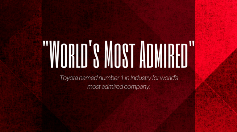 Toyota crowned No. 1 in Industry for “World’s Most Admired Company”