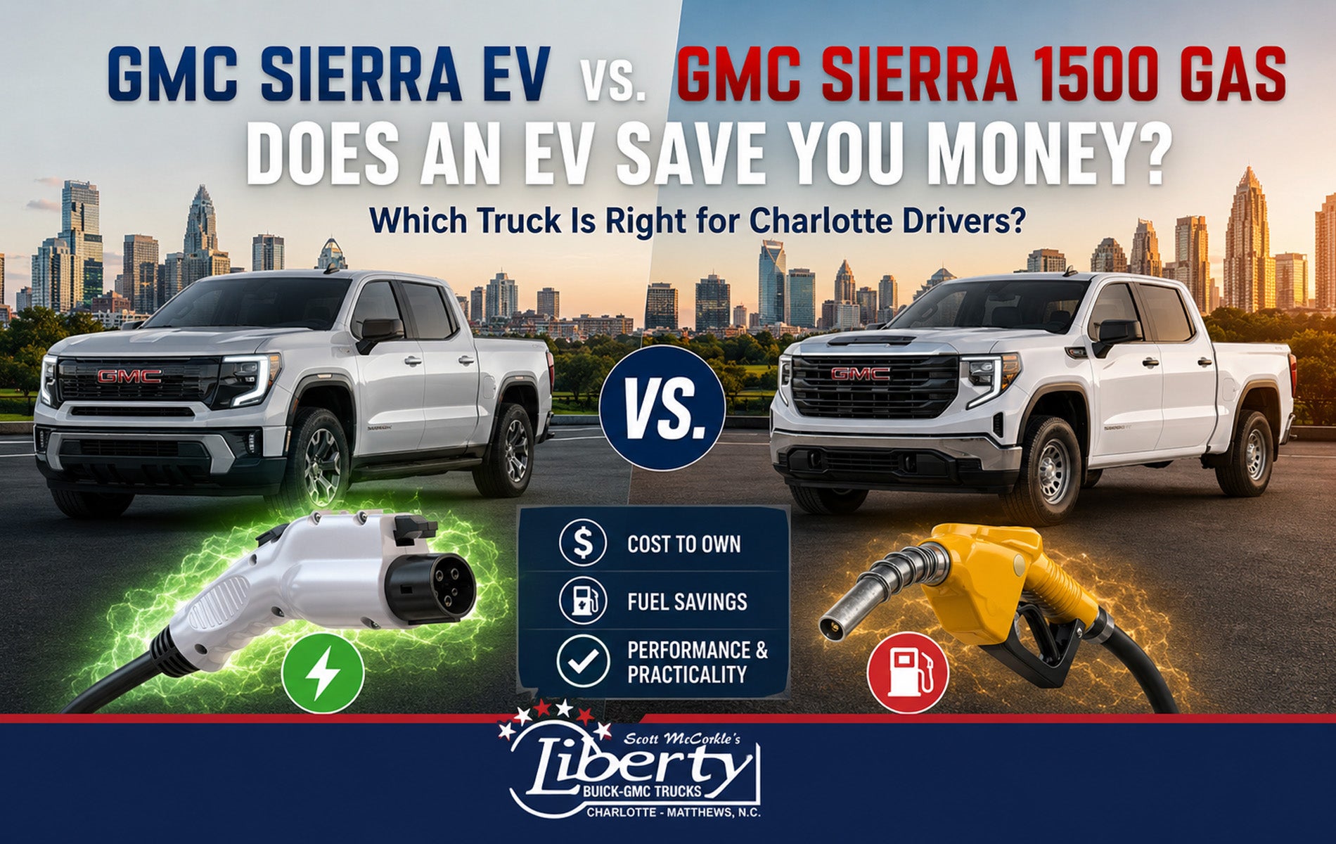 Compare the GMC Sierra EV and GMC Sierra 1500 Gas.