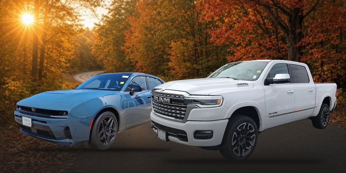 New Ram 1500 and Dodge Charger at Burlington Chrysler Dodge Jeep Ram in Burlington, NJ