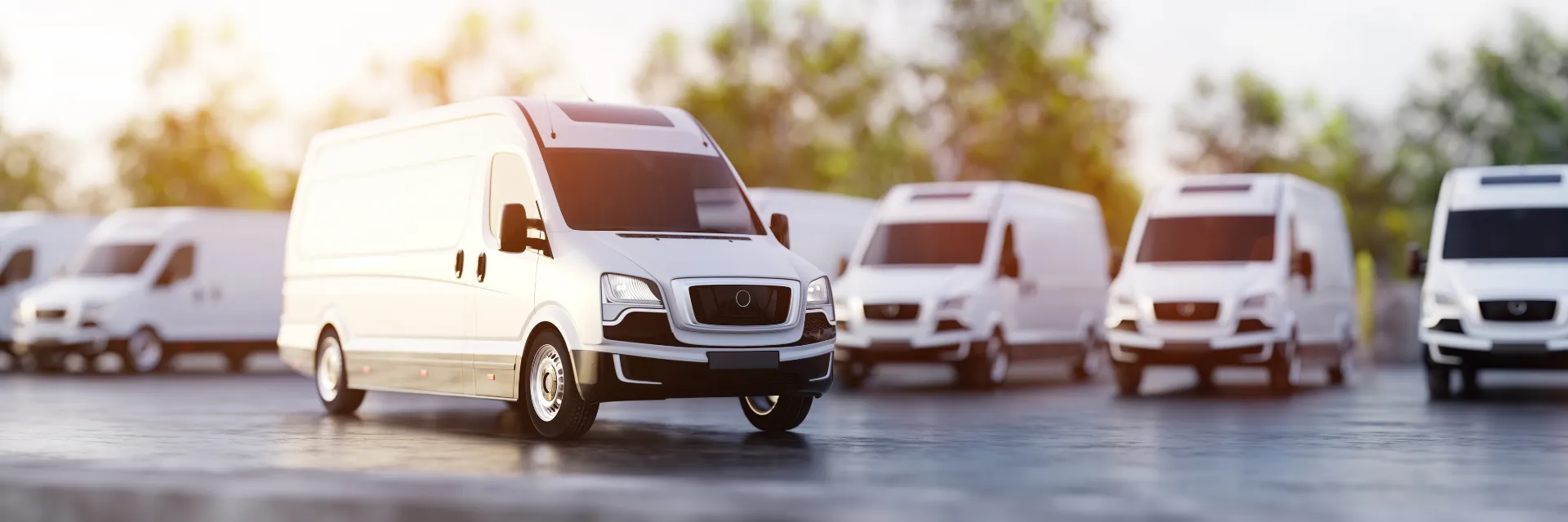 fleet of commercial vehicles