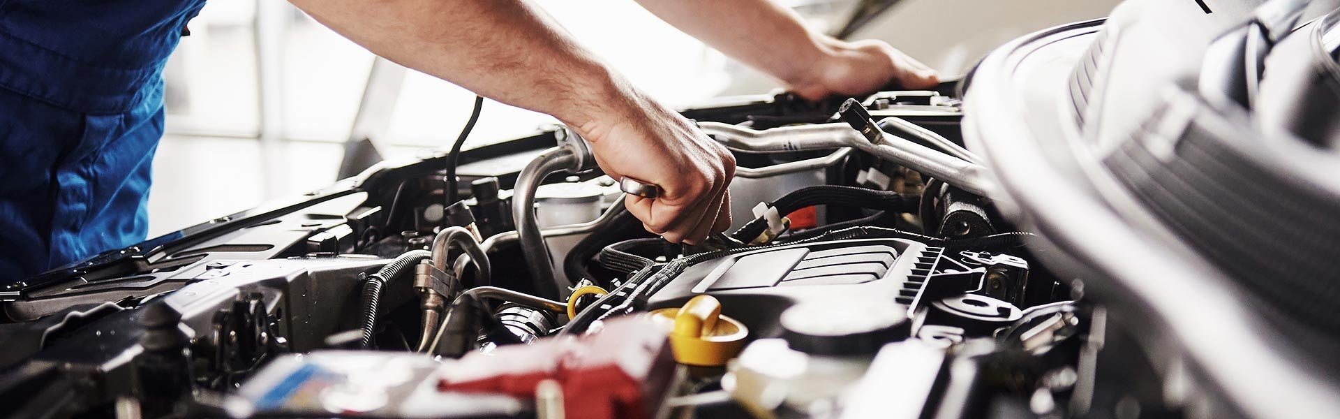 Mechanic working on an engine