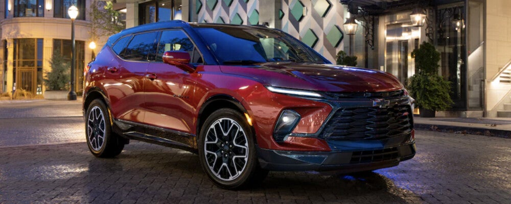 2023 Chevy Blazer parked outside hotel
