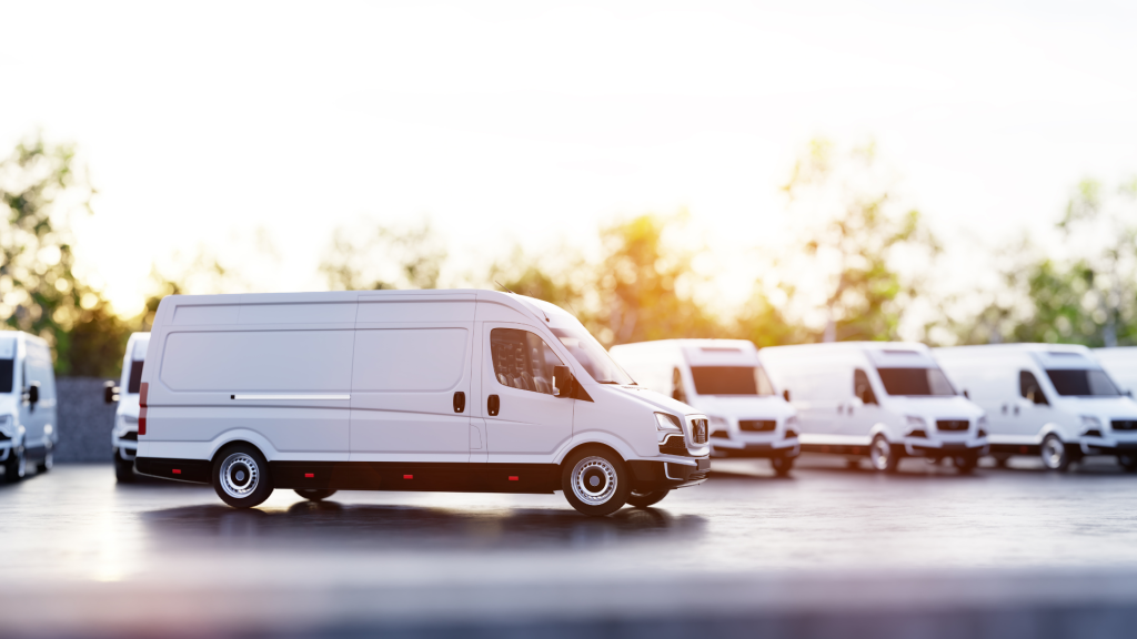 Line up of corporate fleet vehicles