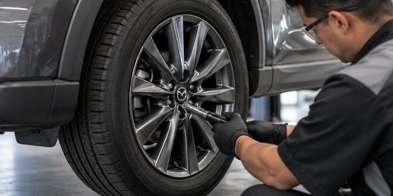 Mazda vehicle ready for the road after brake service
