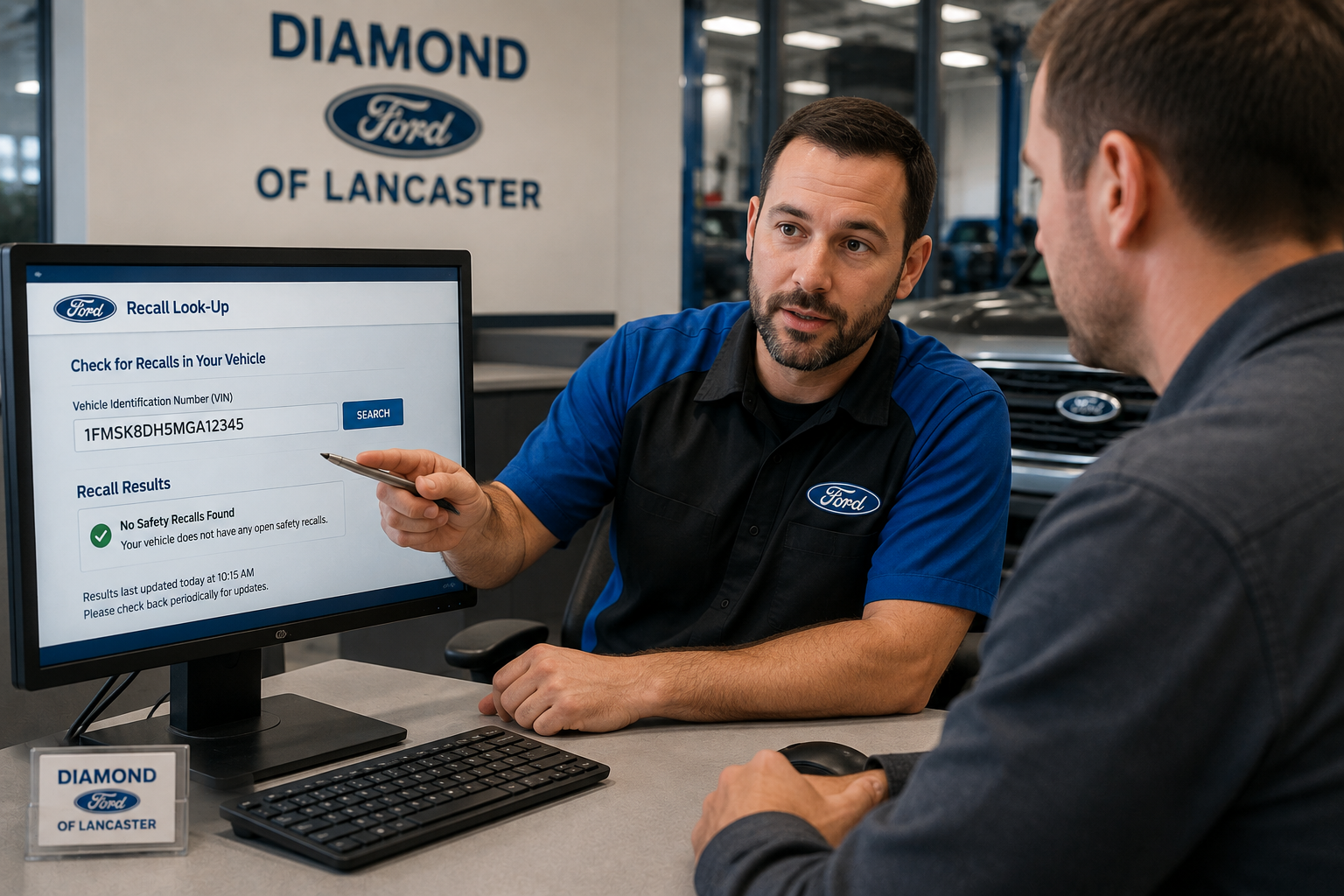 Ford recall repair appointment at Diamond Ford