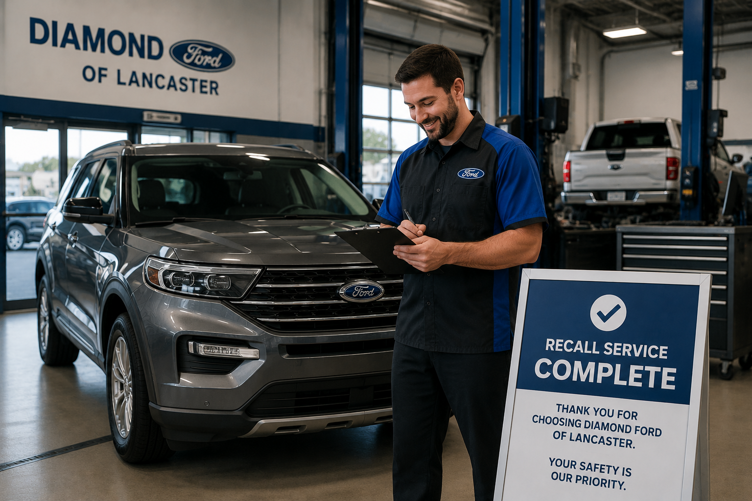 Ford recall check and safety service information