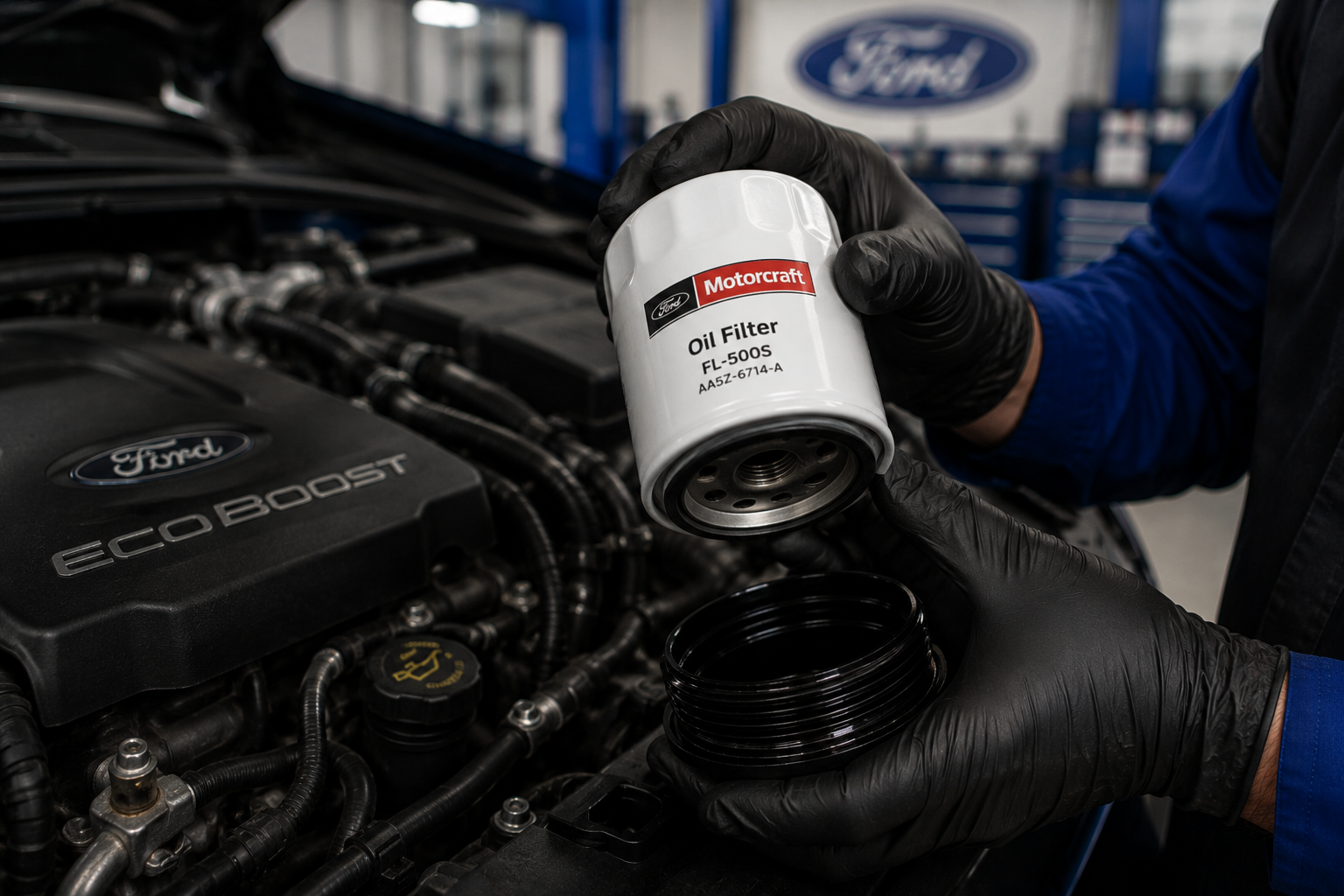 Motorcraft oil filter for Ford oil change service