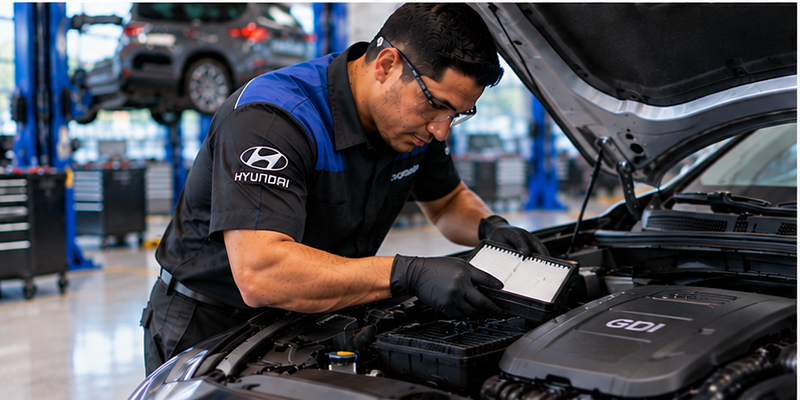Hyundai engine air filter inspection