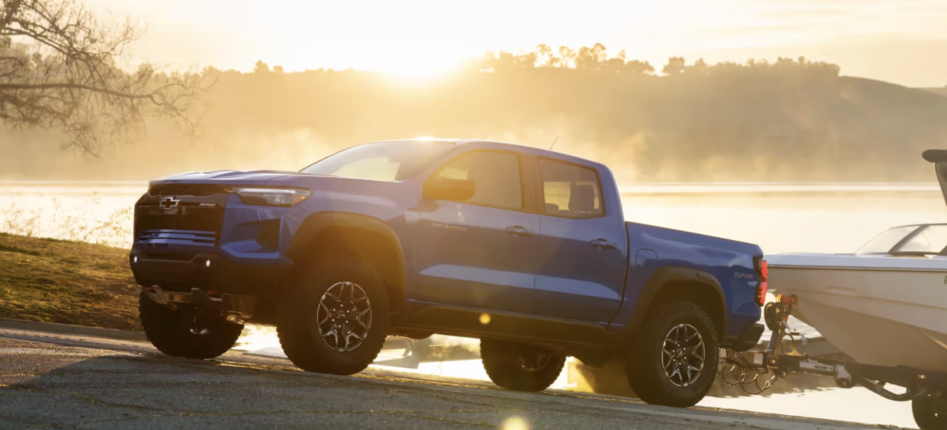 2026 Chevrolet Colorado towing a boat