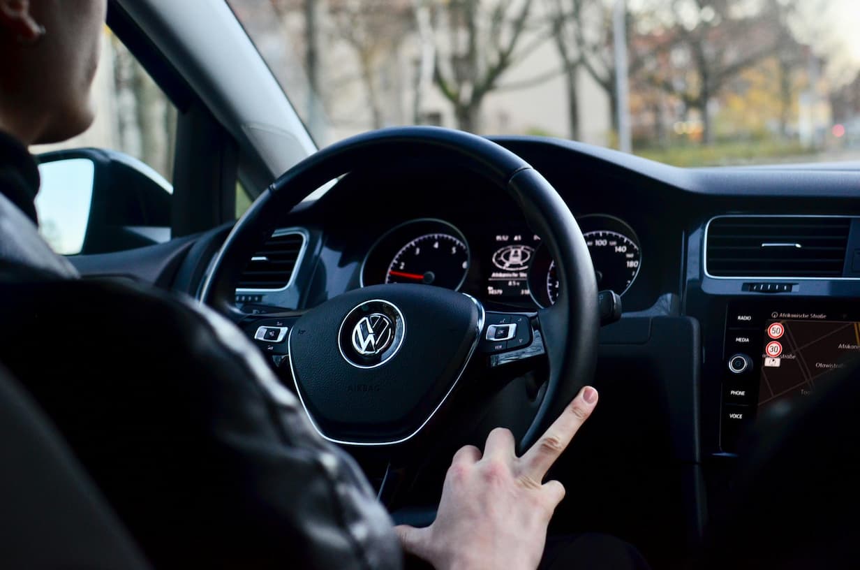 Driving a new Volkswagen in Austin, Texas during Summer