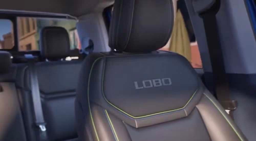 The gray interior is shown in a 2025 Ford Maverick LOBO.