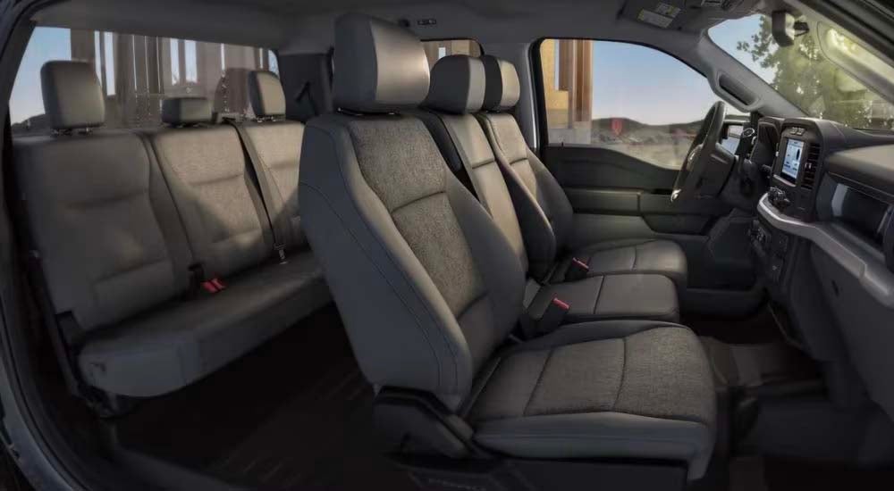 The grey seats are shown in a 2023 Ford F-150.