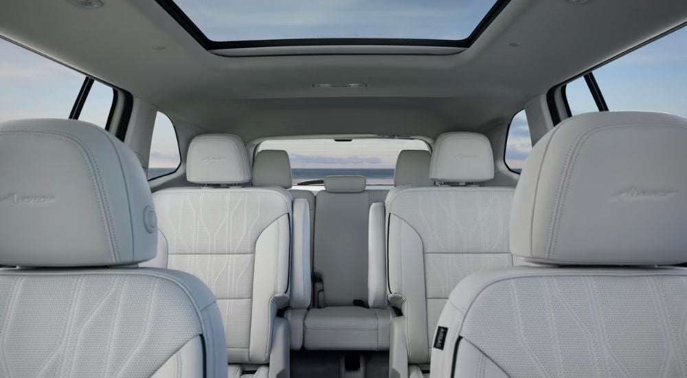 Three rows of seating in a 2025 Buick Enclave Avenir.